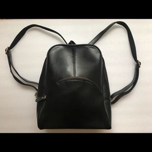 Black leather backpack